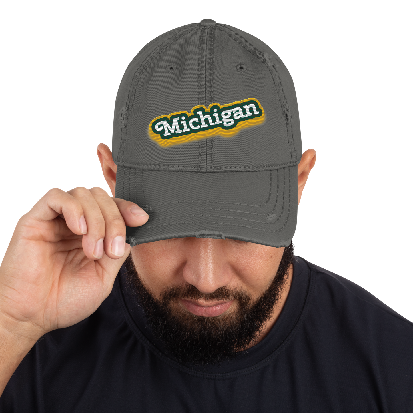 'Michigan' Distressed Dad Hat | Ginger Pop Parody