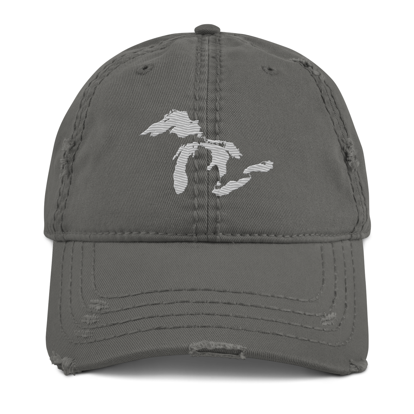 Great Lakes Distressed Dad Hat | Platinum