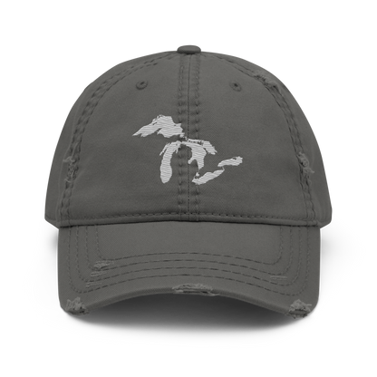 Great Lakes Distressed Dad Hat | Platinum