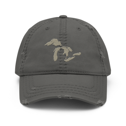 Great Lakes Distressed Dad Hat | Petoskey Beige