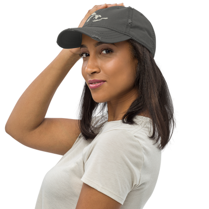 Great Lakes Distressed Dad Hat (Ivory White)