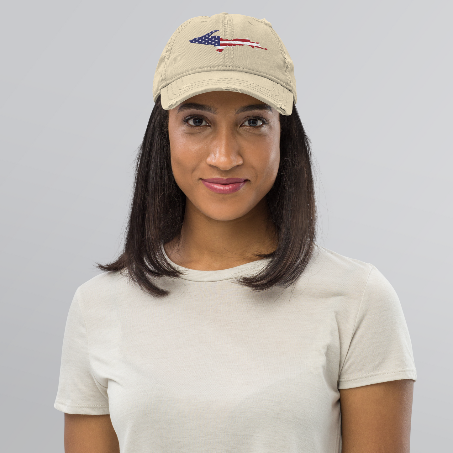 Michigan Upper Peninsula Distressed Dad Hat (Patriot Edition)