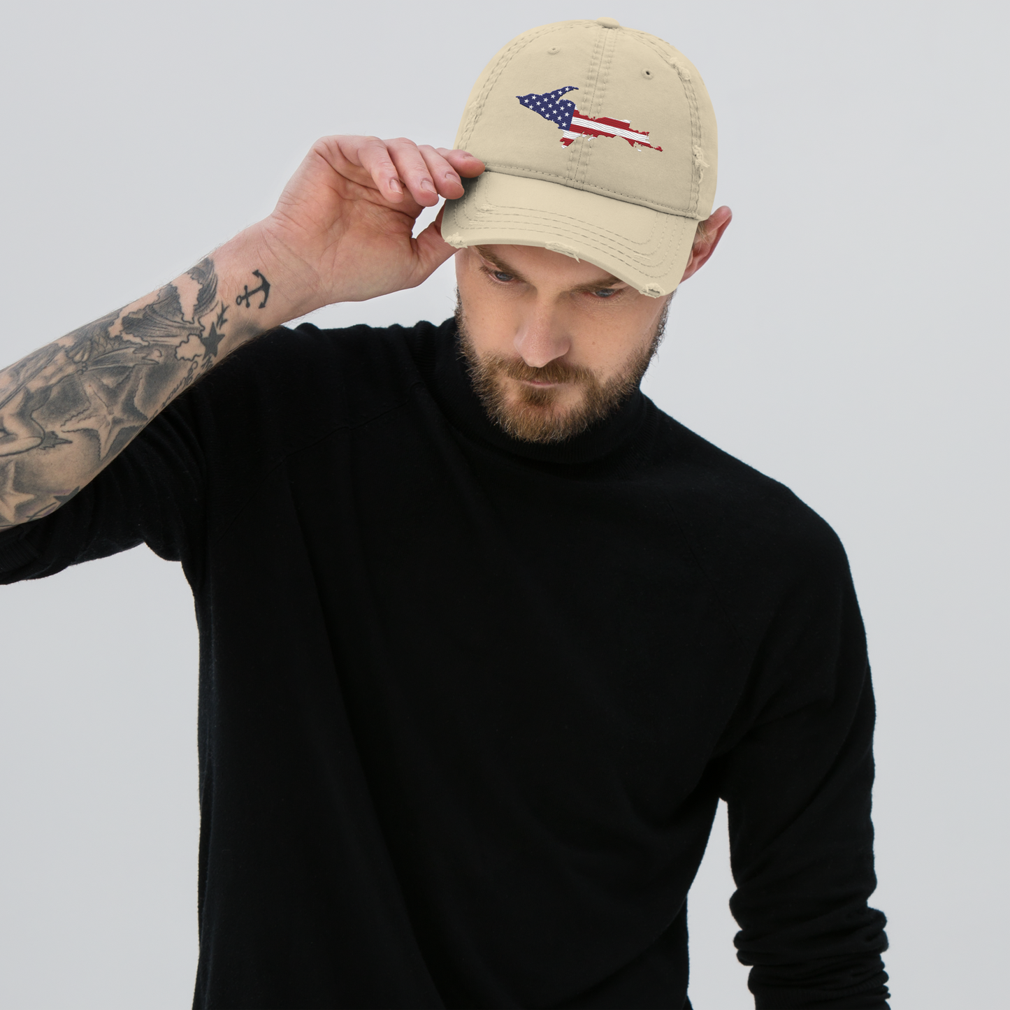 Michigan Upper Peninsula Distressed Dad Hat (Patriot Edition)