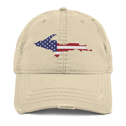 Michigan Upper Peninsula Distressed Dad Hat (Patriot Edition)