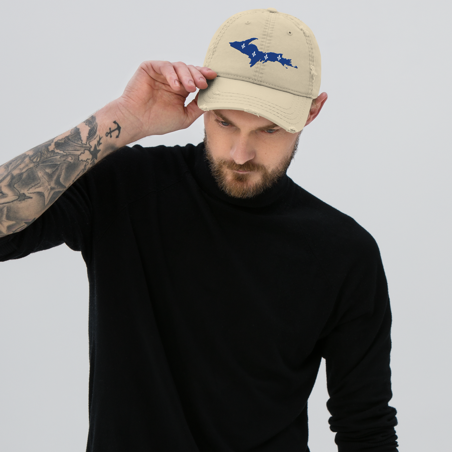 Michigan Upper Peninsula Distressed Dad Hat (French-Canadian Edition)