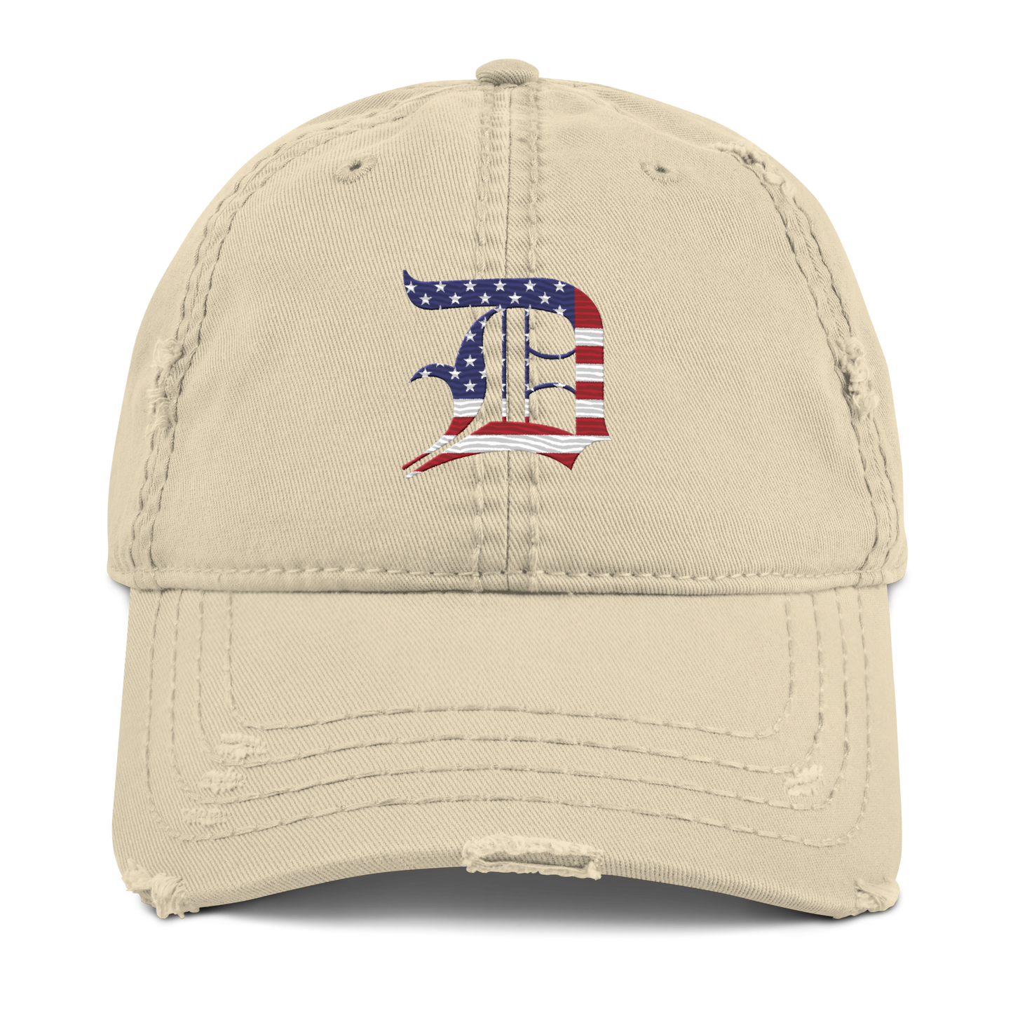 Detroit 'Old English D' Distressed Dad Hat (Patriotic Edition)