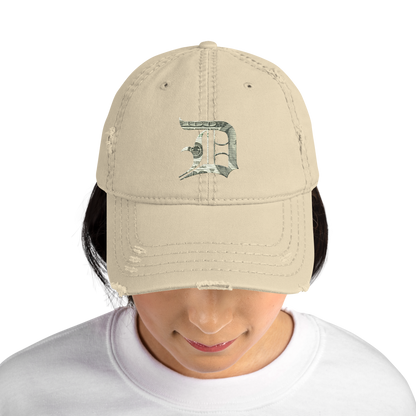 Detroit 'Old English D' Distressed Dad Hat (Benjamins Edition)