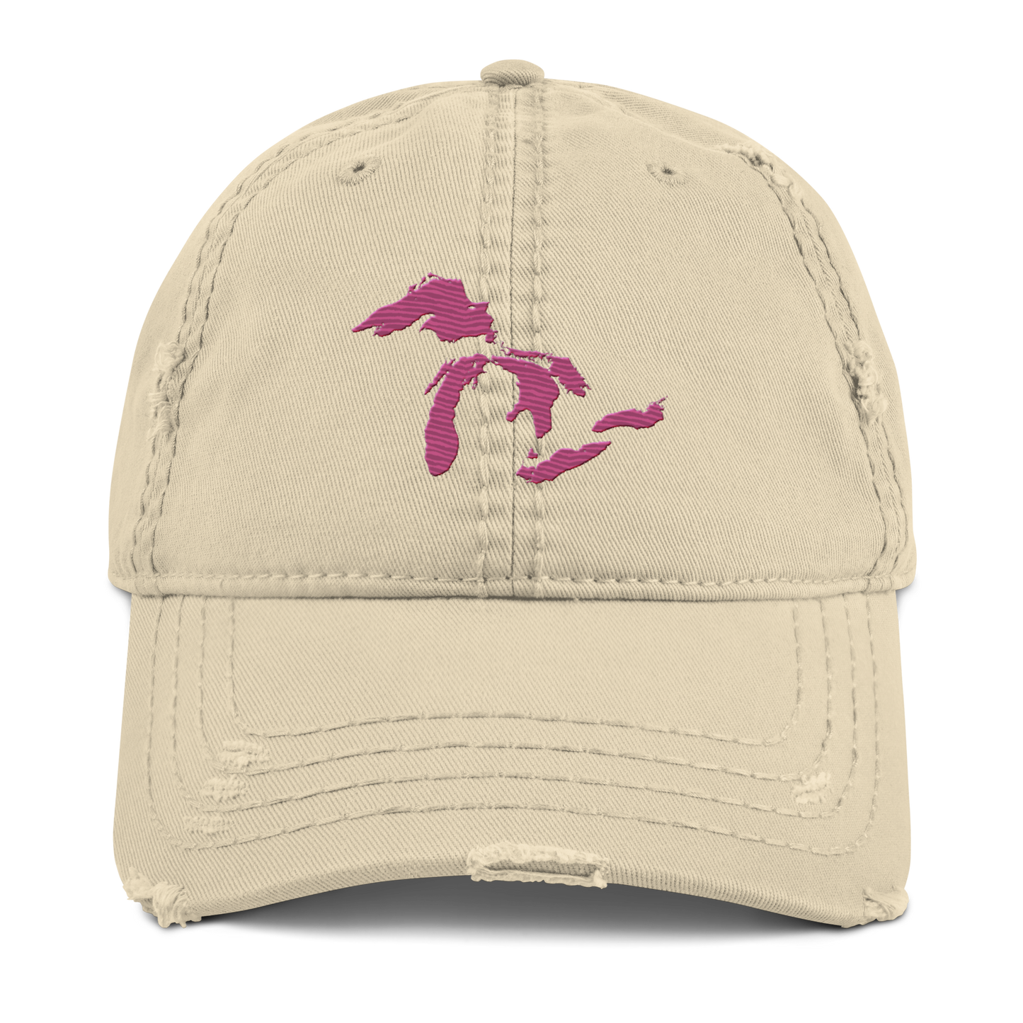 Great Lakes Distressed Dad Hat (Apple Blossom Pink)