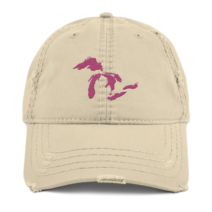 Great Lakes Distressed Dad Hat (Apple Blossom Pink)