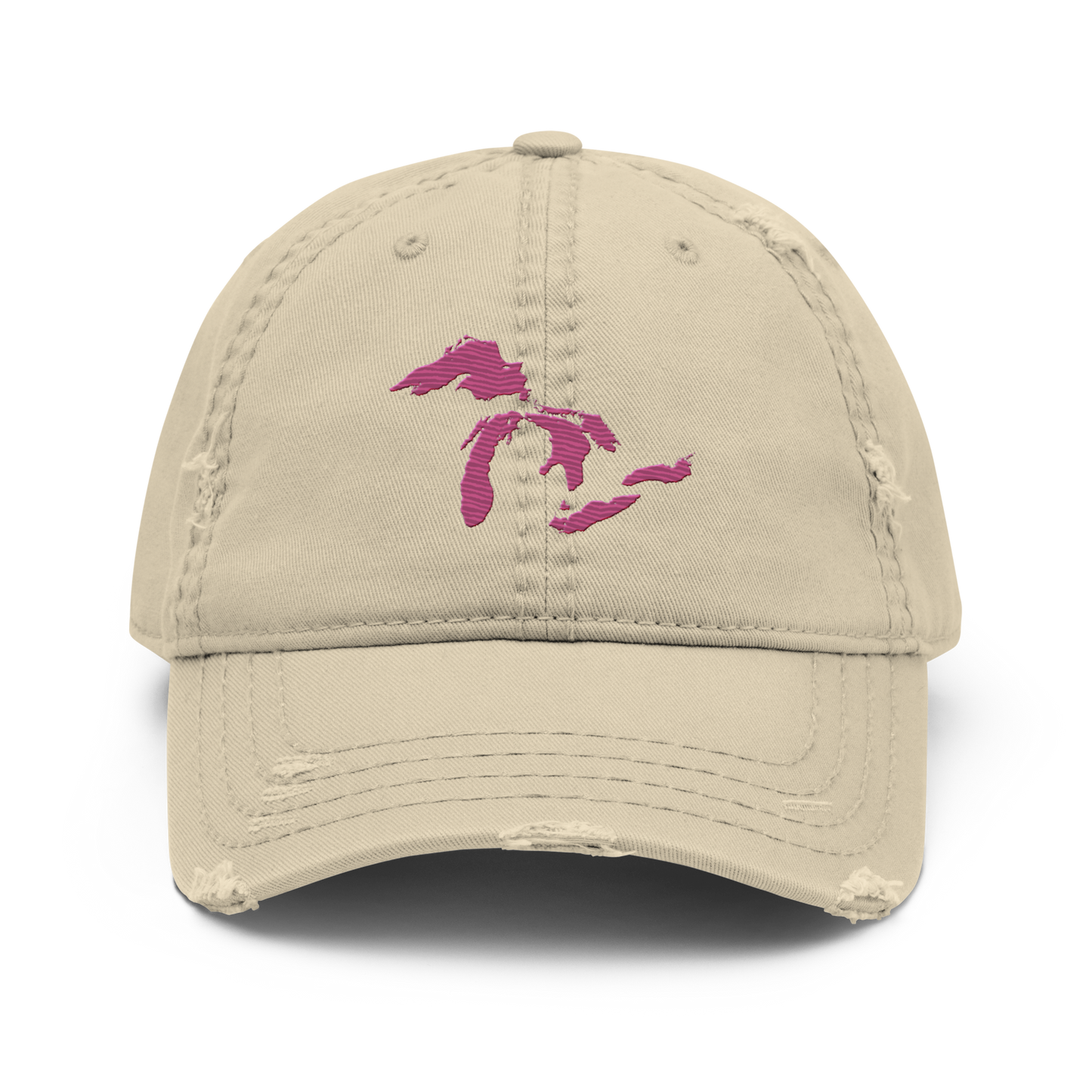 Great Lakes Distressed Dad Hat (Apple Blossom Pink)