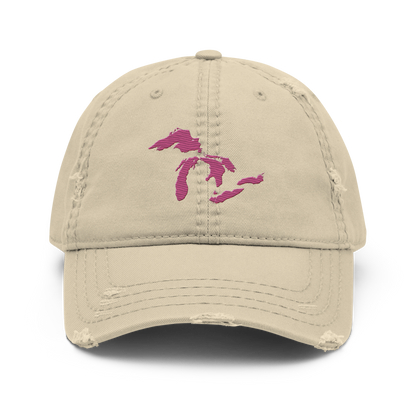 Great Lakes Distressed Dad Hat (Apple Blossom Pink)