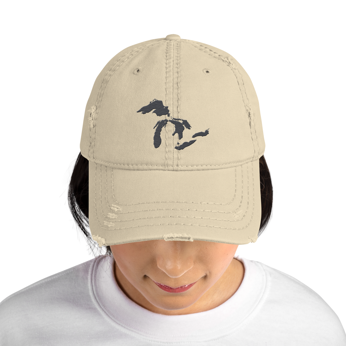 Great Lakes Distressed Dad Hat (Iron Ore Grey)