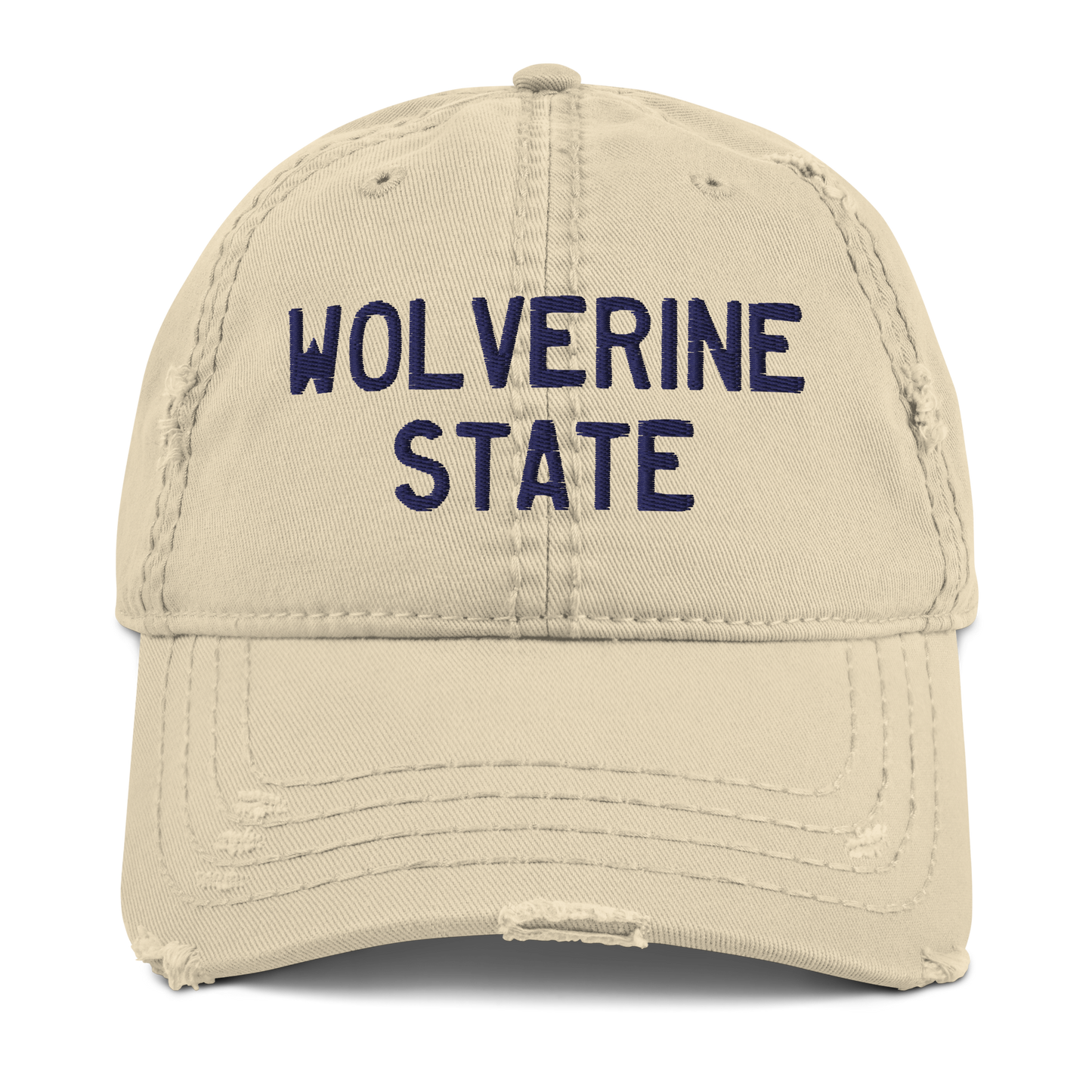 'Wolverine State' Distressed Dad Hat (Licence Plate Font)