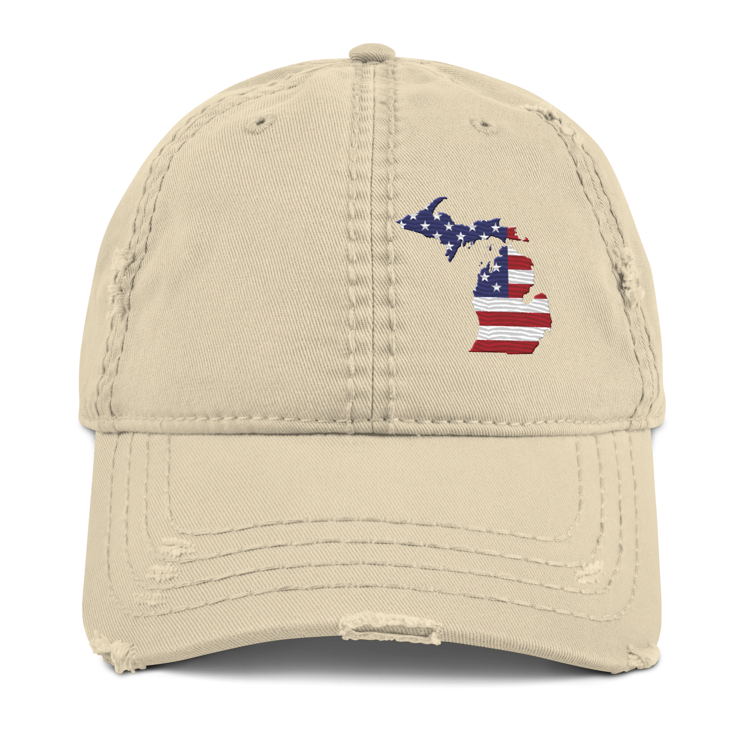 Michigan Distressed Dad Hat (w/ MI USA Flag)