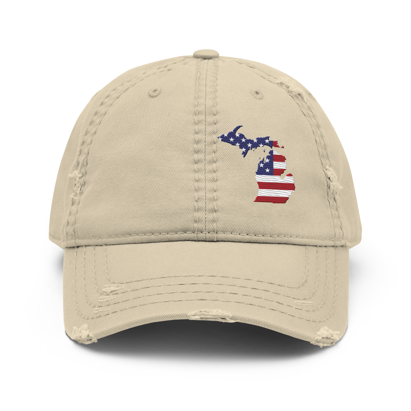 Michigan Distressed Dad Hat (w/ MI USA Flag)