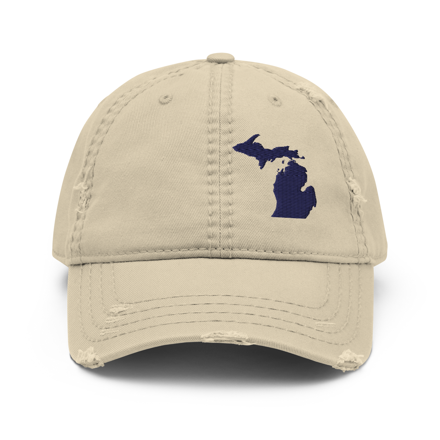 Michigan Distressed Dad Hat (w/ MI Outline)