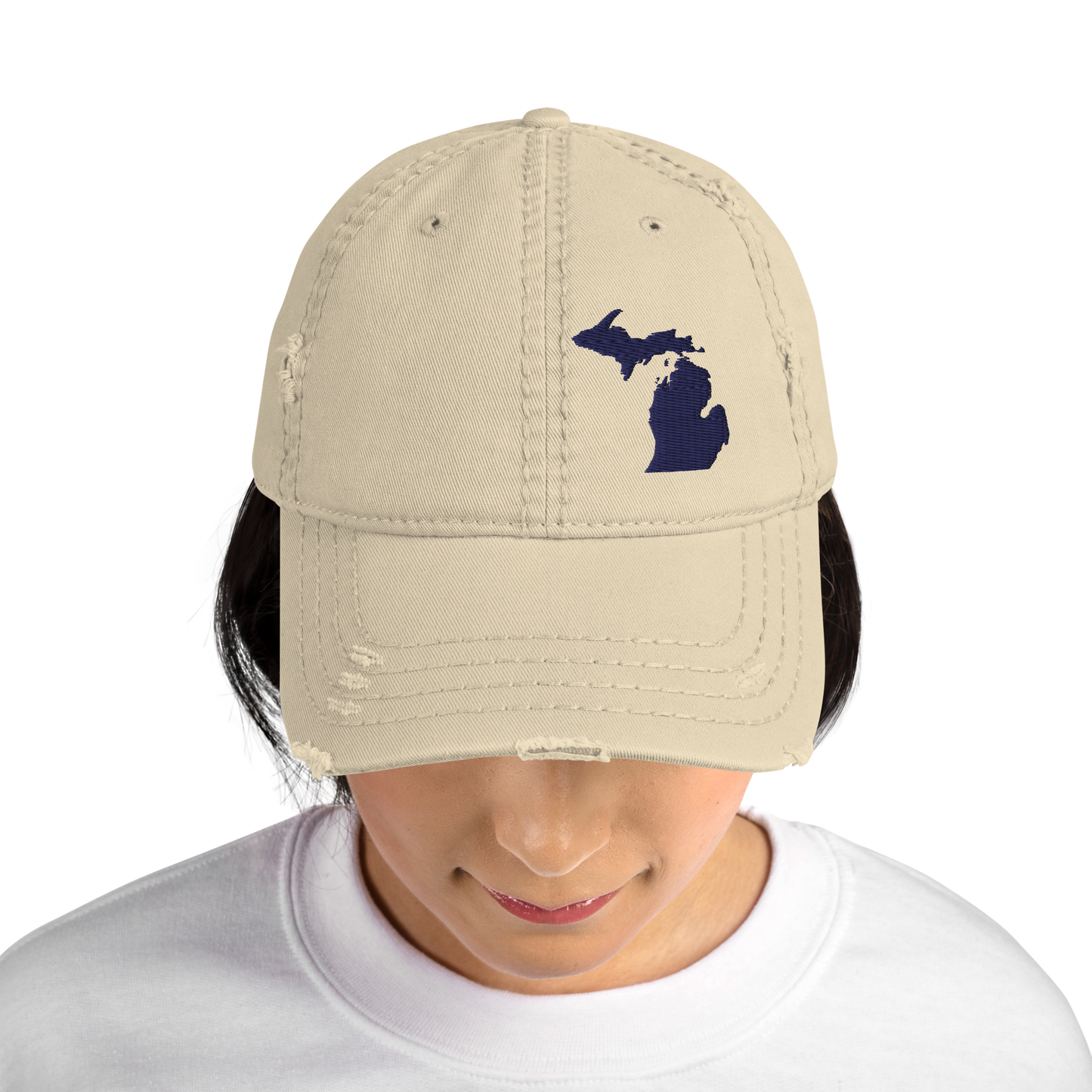 Michigan Distressed Dad Hat (w/ MI Outline)