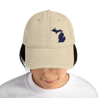 Michigan Distressed Dad Hat (w/ MI Outline)