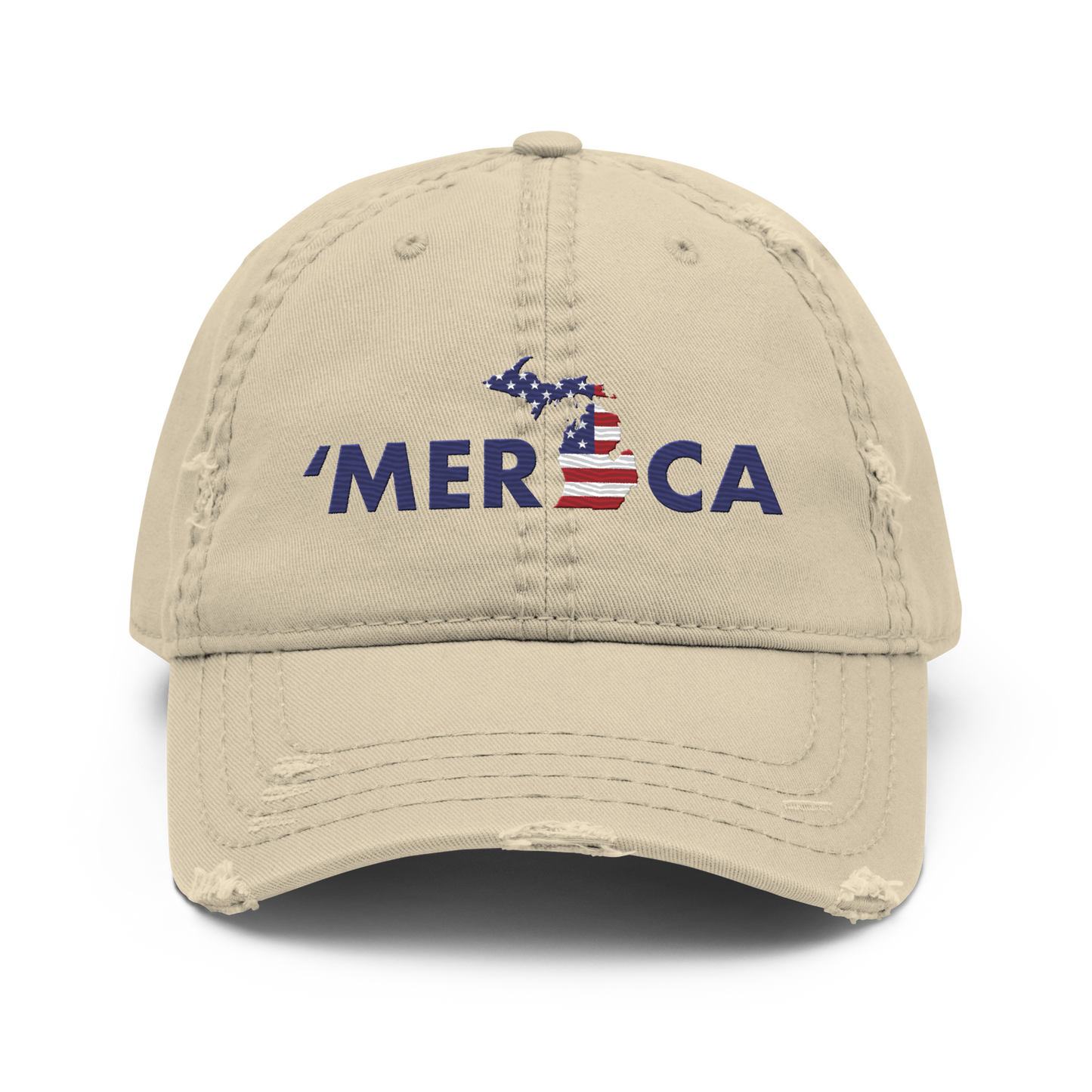 Michigan 'Merica' Distressed Dad Hat (Patriot Edition)