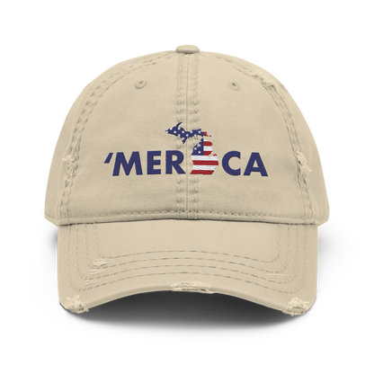 Michigan 'Merica' Distressed Dad Hat (Patriot Edition)