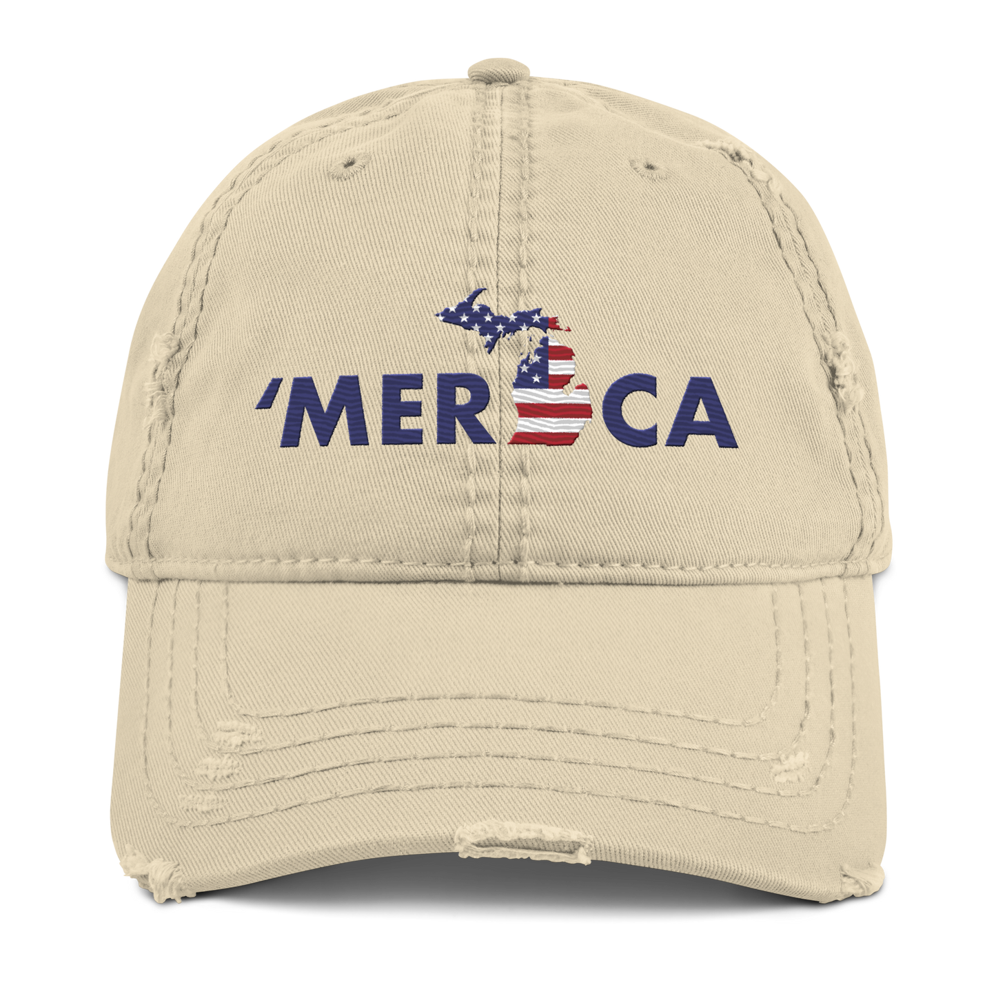 Michigan 'Merica' Distressed Dad Hat (Patriot Edition)