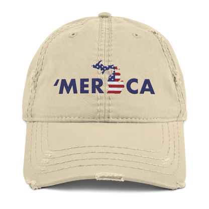 Michigan 'Merica' Distressed Dad Hat (Patriot Edition)