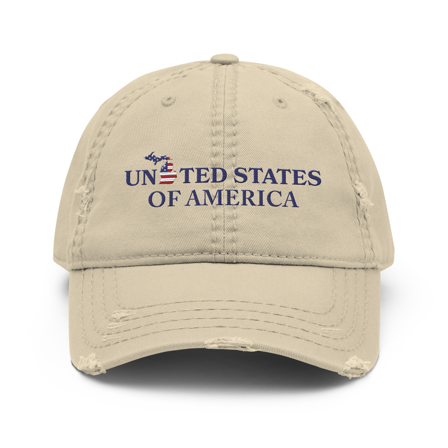 Michigan 'United States of America' Distressed Dad Hat