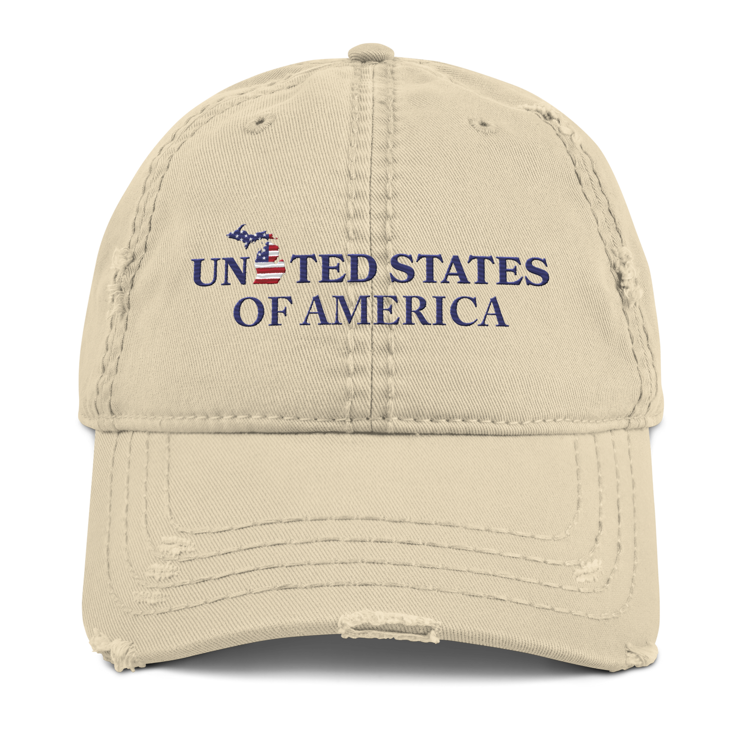 Michigan 'United States of America' Distressed Dad Hat