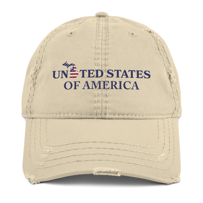 Michigan 'United States of America' Distressed Dad Hat