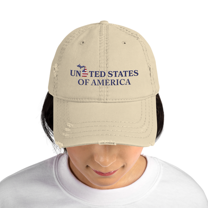 Michigan 'United States of America' Distressed Dad Hat