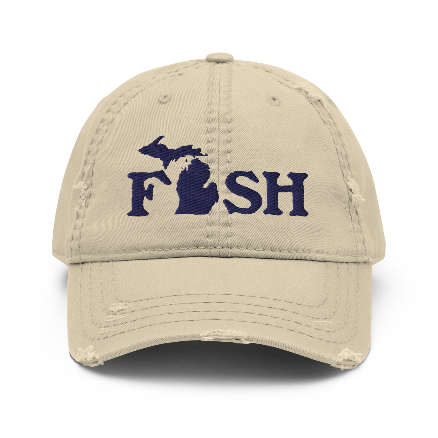 Michigan 'Fish' Distressed Dad Hat