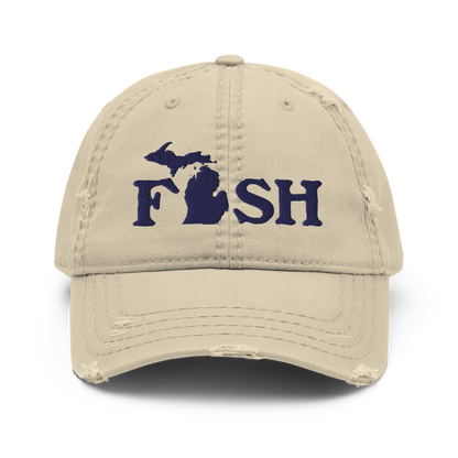 Michigan 'Fish' Distressed Dad Hat