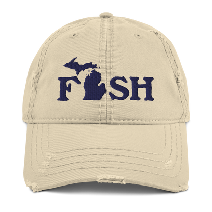 Michigan 'Fish' Distressed Dad Hat