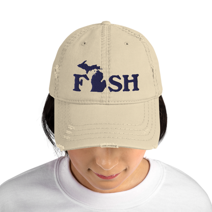 Michigan 'Fish' Distressed Dad Hat