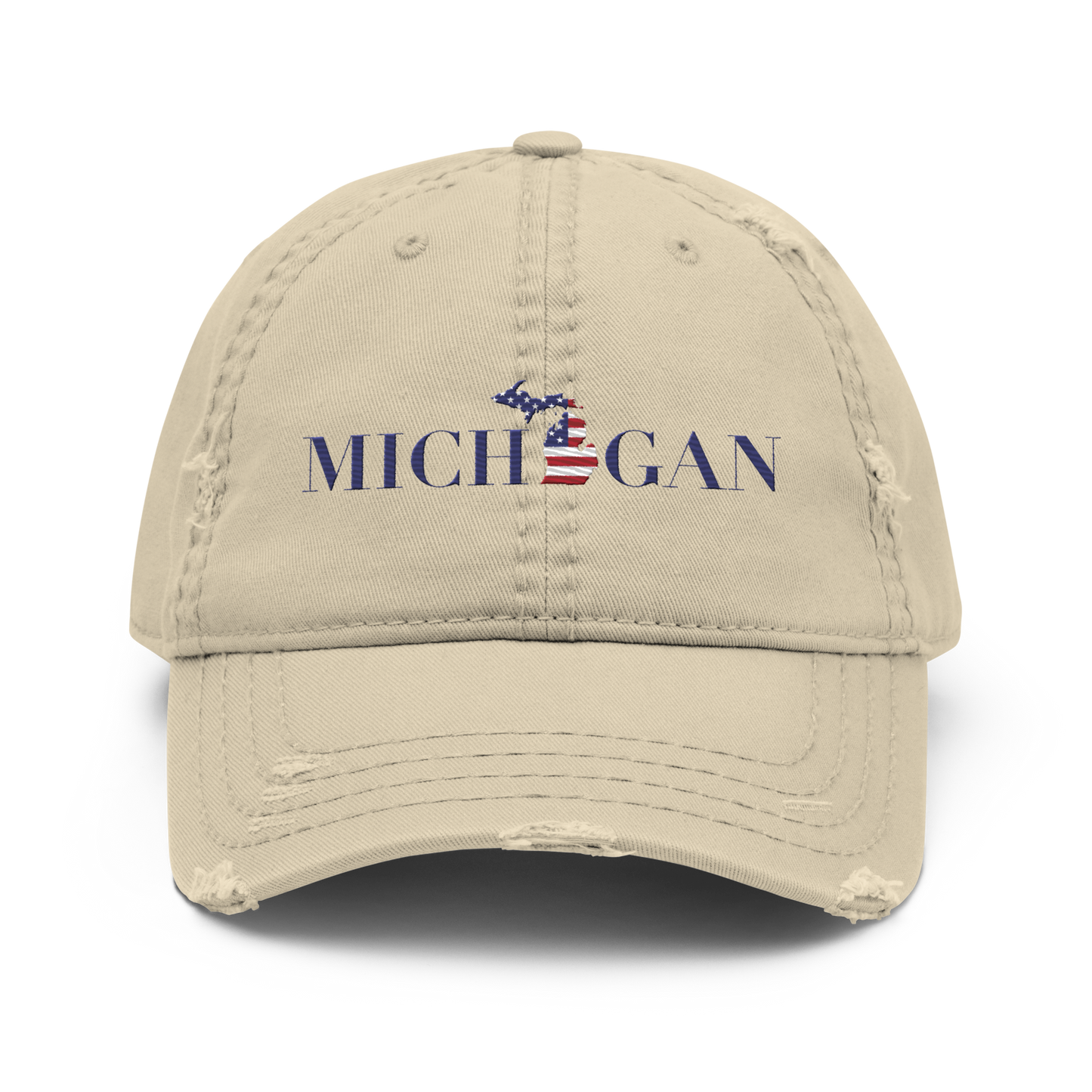 'Michigan' Distressed Dad Hat (Didone Patriot Edition)