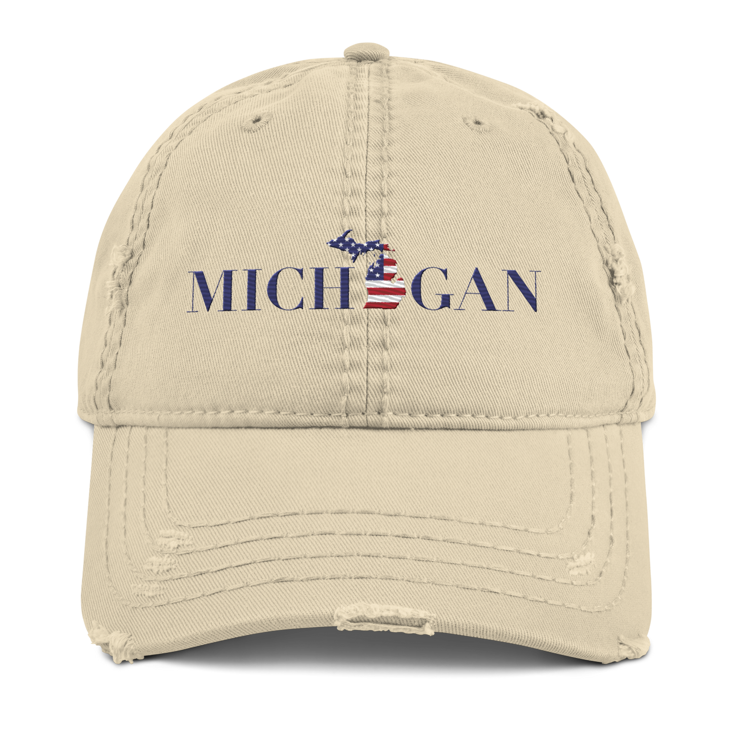 'Michigan' Distressed Dad Hat (Didone Patriot Edition)