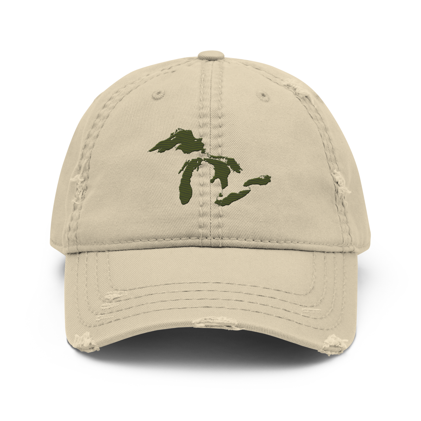 Great Lakes Distressed Dad Hat (Army Green)