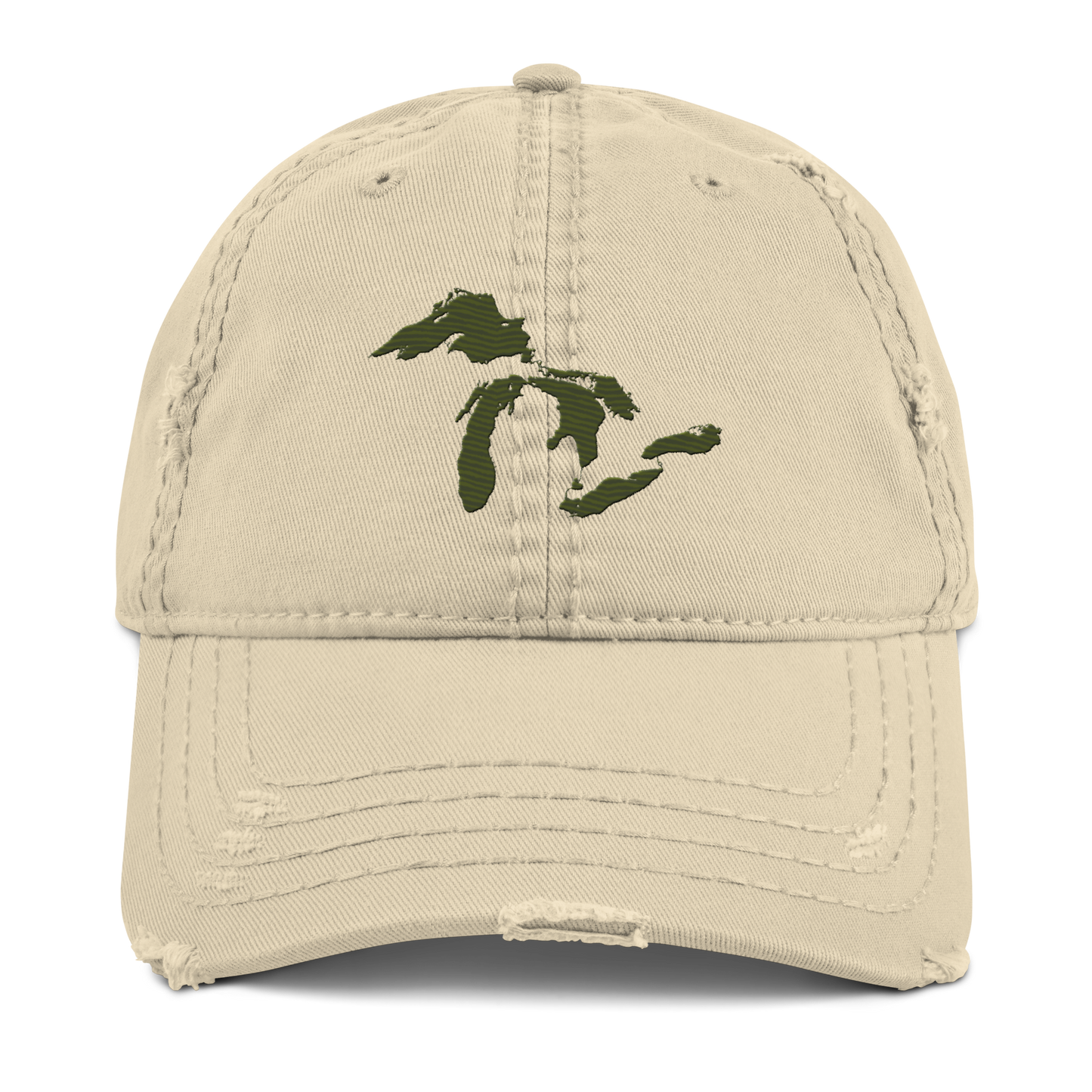 Great Lakes Distressed Dad Hat (Army Green)