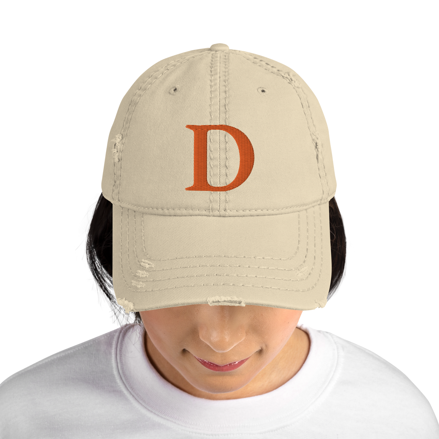 Detroit 'Old French D' Distressed Dad Hat | Orange Embroidery