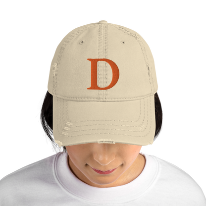 Detroit 'Old French D' Distressed Dad Hat | Orange Embroidery