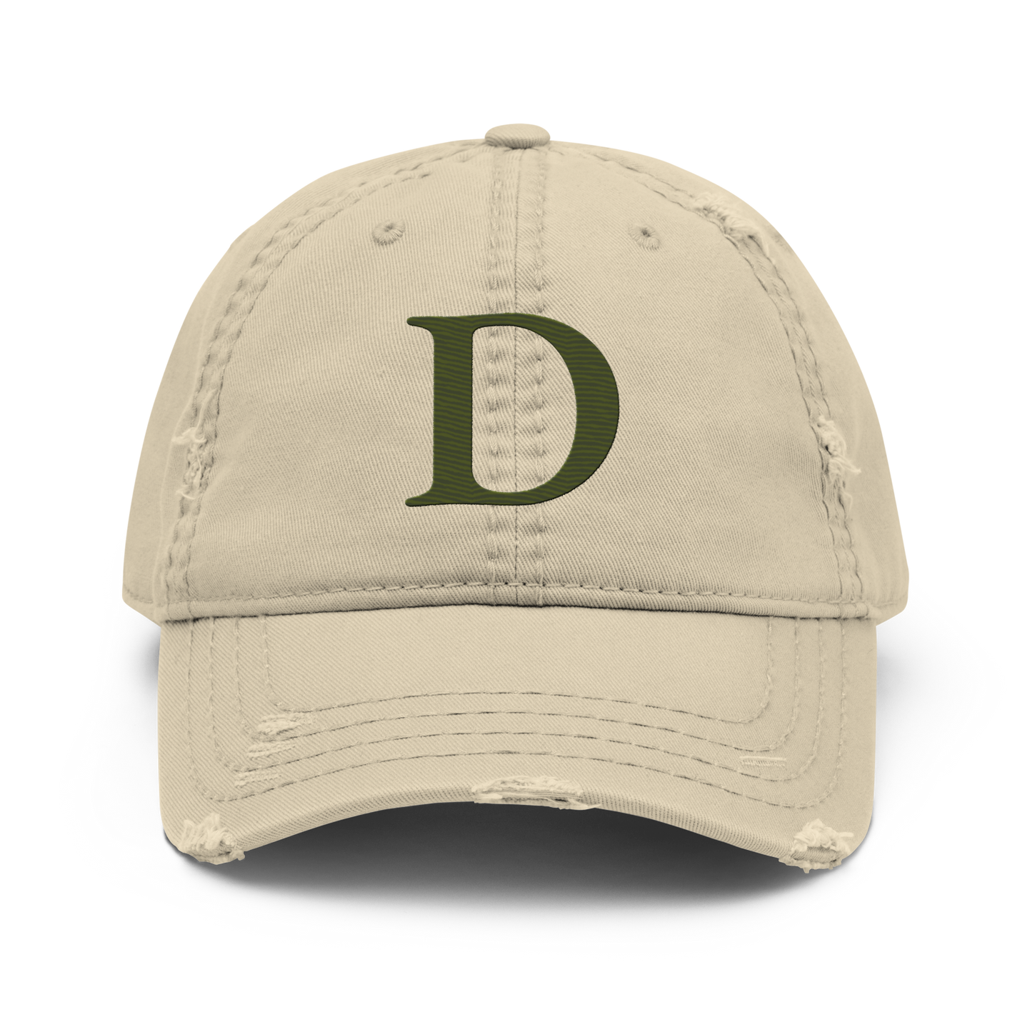 Detroit 'Old French D' Distressed Dad Hat | Army Green