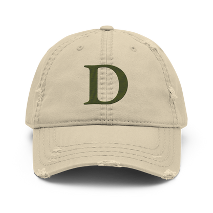 Detroit 'Old French D' Distressed Dad Hat | Army Green