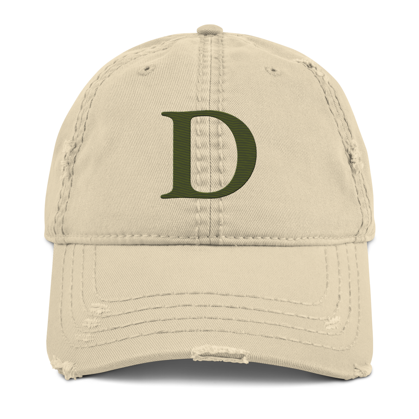 Detroit 'Old French D' Distressed Dad Hat | Army Green