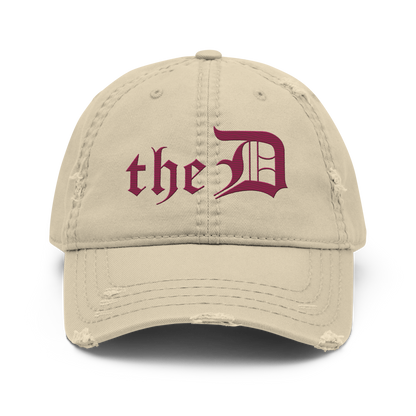 Detroit 'The D' Distressed Dad Hat | Ruby Red