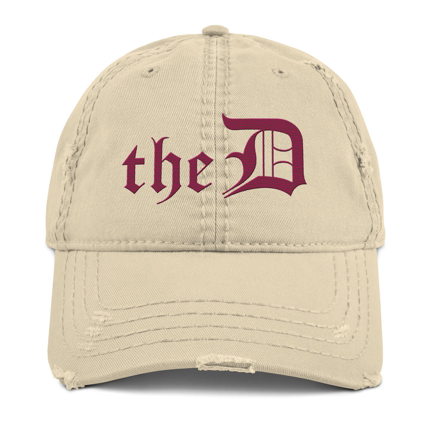 Detroit 'The D' Distressed Dad Hat | Ruby Red