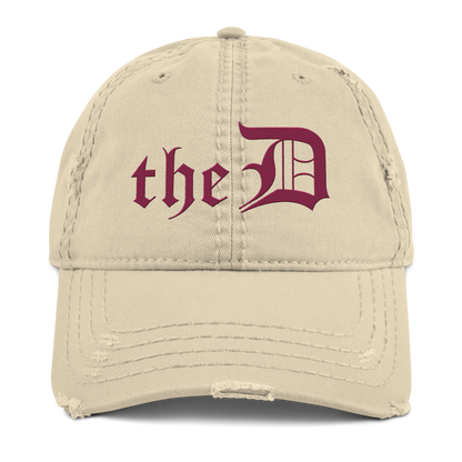 Detroit 'The D' Distressed Dad Hat | Ruby Red