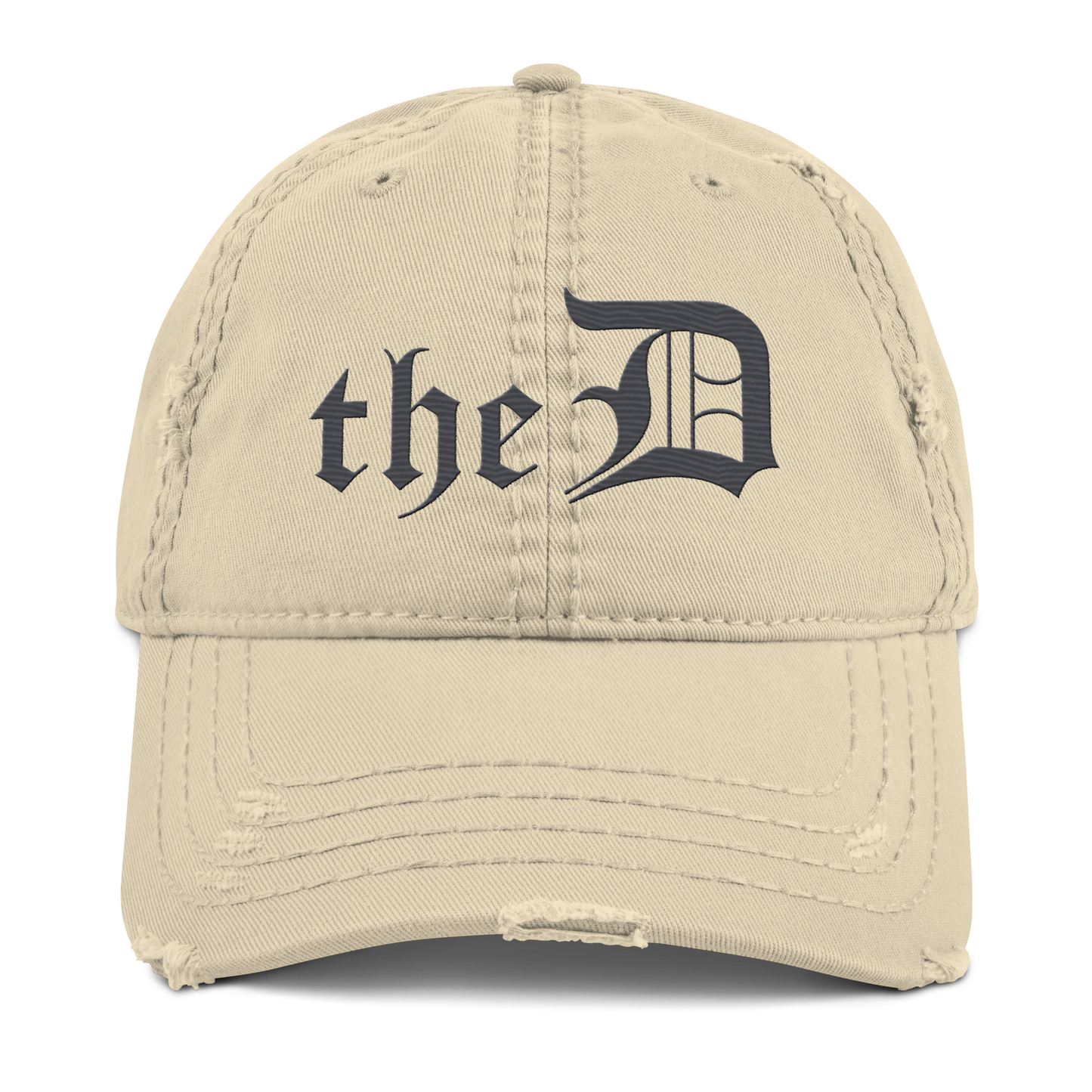 Detroit 'The D' Distressed Dad Hat | Iron Ore Grey