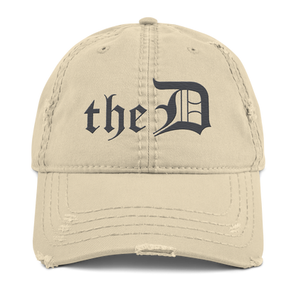 Detroit 'The D' Distressed Dad Hat | Iron Ore Grey