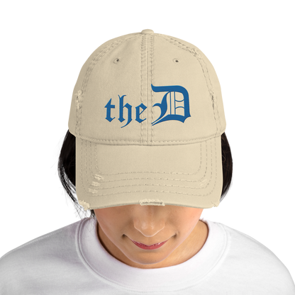 Detroit 'The D' Distressed Dad Hat | Azure