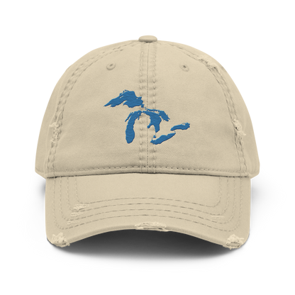 Great Lakes Distressed Dad Hat | Superior Blue